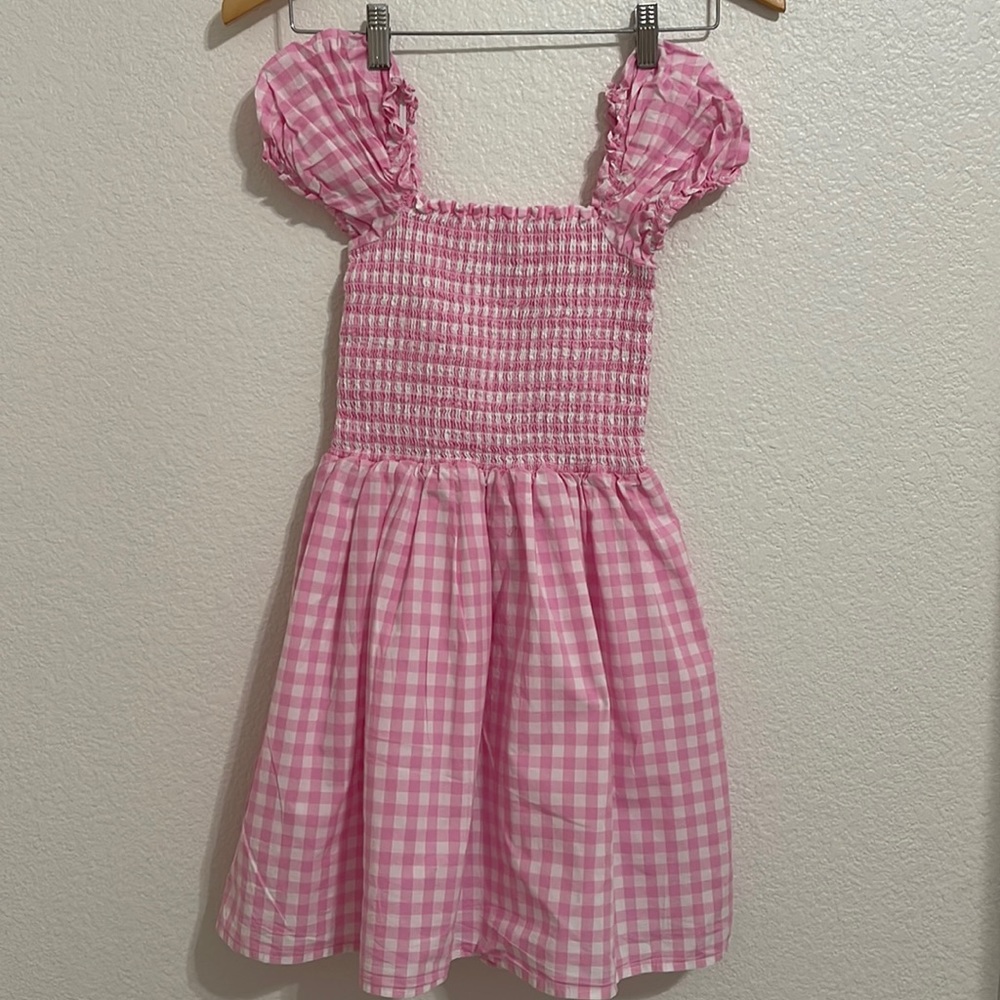 Janie and Jack girls 14 THE EMILY GINGHAM SMOCKED SUNDRESS in pretty pink 🩷